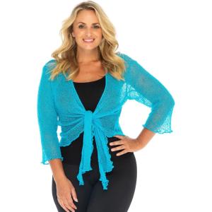 imageBack From Bali Womens Plus Size Shrug Bolero Sheer Cardigan Arm Cover 2X 3X 4X LightweightTurquoise