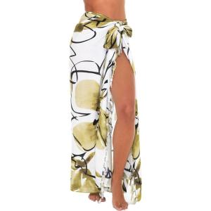imageBack From Bali Womens Print Sarong Swimsuit Beach Cover Up Wrap Skirt PareoKhaki Blossom