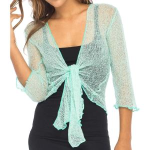 imageBack From Bali Womens Sheer Shrug Cardigan Lightweight KnitAqua