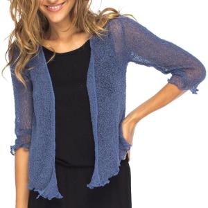 imageBack From Bali Womens Sheer Shrug Cardigan Lightweight KnitBlue Jean