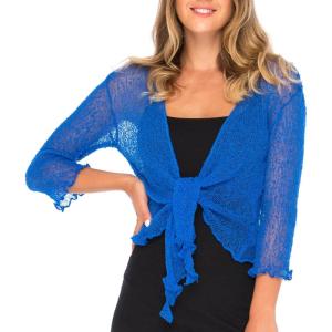 imageBack From Bali Womens Sheer Shrug Cardigan Lightweight KnitBluebell