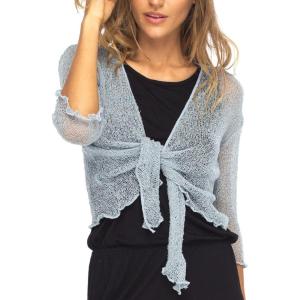 imageBack From Bali Womens Sheer Shrug Cardigan Lightweight KnitGrey Blue