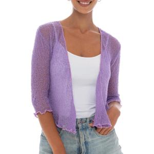 imageBack From Bali Womens Sheer Shrug Cardigan Lightweight KnitLavender