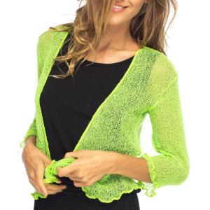 imageBack From Bali Womens Sheer Shrug Cardigan Lightweight KnitLime Green