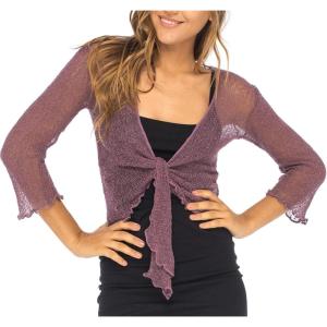 imageBack From Bali Womens Sheer Shrug Cardigan Lightweight KnitMauve