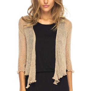 imageBack From Bali Womens Sheer Shrug Cardigan Lightweight KnitMocca