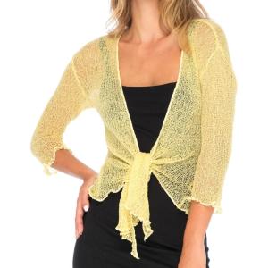 imageBack From Bali Womens Sheer Shrug Cardigan Lightweight KnitSweet Yellow