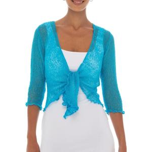 imageBack From Bali Womens Sheer Shrug Cardigan Lightweight KnitTurquoise