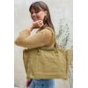 imageBack From Bali Womens 100 Cotton Canvas Large Tote Bag with Front ampamp Inside Pockets Everyday HandbagNatural Beige