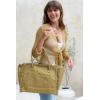 imageBack From Bali Womens 100 Cotton Canvas Large Tote Bag with Front ampamp Inside Pockets Everyday HandbagOlive