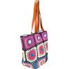 imageBack From Bali Womens 100 Cotton Hand Crochet Large Bucket Tote Bag Artisan Granny Square Lined Zipper Closure