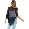 imageBack From Bali Womens 100 Cotton Knit Poncho Sweater Lightweight Artisan Summer Shrug ShawlBlack