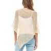 imageBack From Bali Womens 100 Cotton Knit Poncho Sweater Lightweight Artisan Summer Shrug ShawlLatte Brown