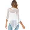 imageBack From Bali Womens 100 Cotton Knit Poncho Sweater Lightweight Artisan Summer Shrug ShawlWhite