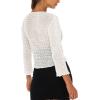 imageBack From Bali Womens 100 Cotton Shrug Tie Front Cardigan Lightweight Soft Knit 34 Sleeve Open Front SweaterCream