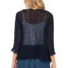 imageBack From Bali Womens 100 Cotton Shrug Tie Front Cardigan Lightweight Soft Knit 34 Sleeve Open Front SweaterNavy