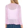 imageBack From Bali Womens 100 Cotton Shrug Tie Front Cardigan Lightweight Soft Knit 34 Sleeve Open Front SweaterPink