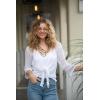 imageBack From Bali Womens 100 Cotton Shrug Tie Front Cardigan Lightweight Soft Knit 34 Sleeve Open Front SweaterTurquoise