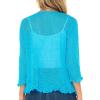 imageBack From Bali Womens 100 Cotton Shrug Tie Front Cardigan Lightweight Soft Knit 34 Sleeve Open Front SweaterTurquoise