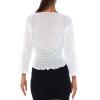 imageBack From Bali Womens 100 Cotton Shrug Tie Front Cardigan Lightweight Soft Knit 34 Sleeve Open Front SweaterWhite