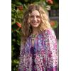imageBack From Bali Womens Boho Pullover Blouse with Floral Print VNeck Long Sleeves Relaxed Fit Tassel Tie Top ShirtPurple