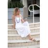imageBack From Bali Womens Boho Ruffle Wide Leg High Waist Palazzo Pants with PocketsWhite