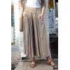 imageBack From Bali Womens Boho Wide Leg Palazzo Pants Smocked Waist Harem Lounge Loose Summer Beach PantsBeige