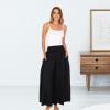 imageBack From Bali Womens Boho Wide Leg Palazzo Pants Smocked Waist Harem Lounge Loose Summer Beach PantsBlack
