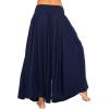 imageBack From Bali Womens Boho Wide Leg Palazzo Pants Smocked Waist Harem Lounge Loose Summer Beach PantsNavy