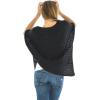 imageBack From Bali Womens Cable Knit Poncho Sweater Cape Boho Soft CasualBlack