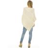imageBack From Bali Womens Cable Knit Poncho Sweater Cape Boho Soft CasualNatural