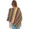imageBack From Bali Womens Colorful Knit Poncho Sweater Cape Soft Striped Boho Tunic ShawlMulticolored