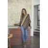 imageBack From Bali Womens Colorful Knit Poncho Sweater Cape Soft Striped Boho Tunic ShawlMulticolored