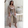 imageBack From Bali Womens Cropped Wide Leg Pants Trouser Comfort Solid Elastic Waist S4XLBeige