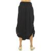 imageBack From Bali Womens Cropped Wide Leg Pants Trouser Comfort Solid Elastic Waist S4XLBlack