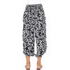 imageBack From Bali Womens Cropped Wide Leg Pants Trouser Comfort Solid Elastic Waist S4XLBlack Abstract