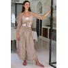 imageBack From Bali Womens Cropped Wide Leg Pants Trouser Comfort Solid Elastic Waist S4XLOlive