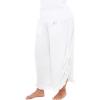 imageBack From Bali Womens Cropped Wide Leg Pants Trouser Comfort Solid Elastic Waist S4XLWhite