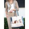 imageBack From Bali Womens Denim Love Tote Bag Classic Lightweight Shoulder Boho Purse Handbag