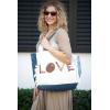imageBack From Bali Womens Denim Love Tote Bag Classic Lightweight Shoulder Boho Purse Handbag