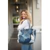 imageBack From Bali Womens Denim Patchwork Pocket Tote Bag Classic Lightweight Shoulder Boho Purse Handbag