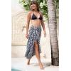 imageBack From Bali Womens Geometric Print Sarong Wrap Beach Pareo Swimsuit Cover Up Skirt with Coconut ClipFern