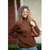 imageBack From Bali Womens High Turtleneck Sweater Oversized Slouchy Drop Shoulder Long SleevesBrown