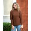 imageBack From Bali Womens High Turtleneck Sweater Oversized Slouchy Drop Shoulder Long SleevesBrown