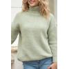 imageBack From Bali Womens High Turtleneck Sweater Oversized Slouchy Drop Shoulder Long SleevesSage