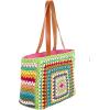 imageBack From Bali Womens Large Hand Crochet Tote Bag  Fully Lined Zipper Closure Over the Shoulder Handle HandbagLime
