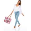 imageBack From Bali Womens Large Hand Crochet Tote Bag  Fully Lined Zipper Closure Over the Shoulder Handle HandbagPink