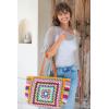 imageBack From Bali Womens Large Hand Crochet Tote Bag  Fully Lined Zipper Closure Over the Shoulder Handle HandbagPink