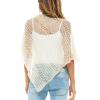 imageBack From Bali Womens Lightweight Knit Poncho Sweater Sheer Pullover Shrug Shawl Summer Cover UpBeige