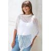 imageBack From Bali Womens Lightweight Knit Poncho Sweater Sheer Pullover Shrug Shawl Summer Cover UpWhite